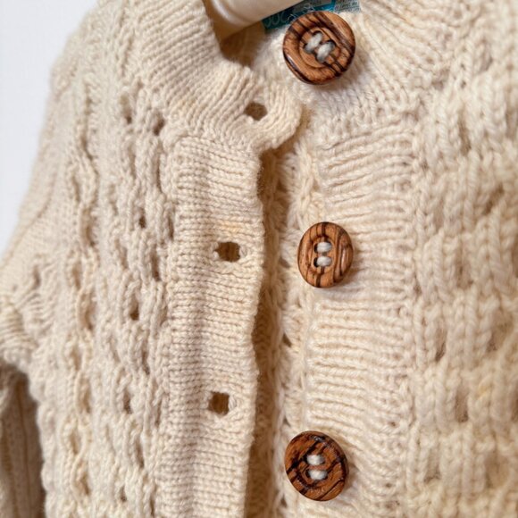 VTG John Molloy Cream Irish Wool Fisherman Knit Cardigan Sweater Size 34 | XS/S - Picture 6 of 12